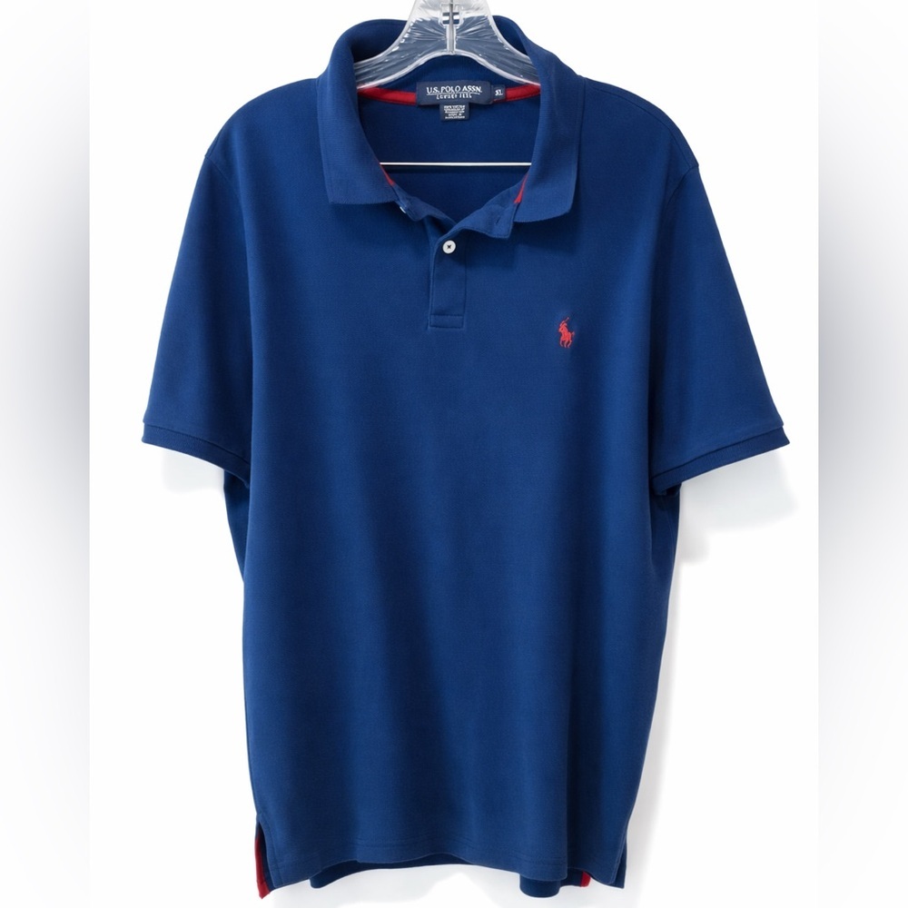 U.S. Polo Assn Blue Polo Shirt Men’s XL Short Sleeve Cotton Rugby Logo